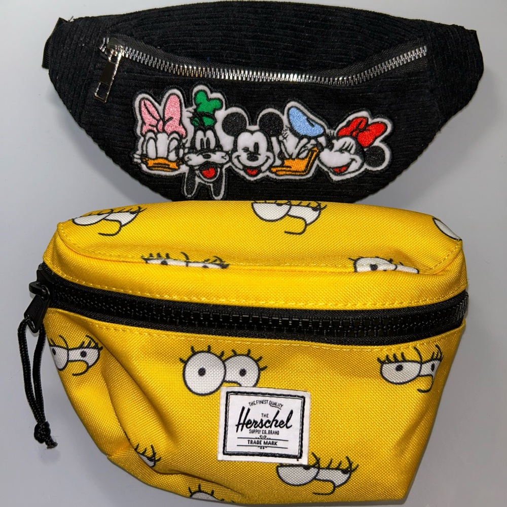 Herschel x Simpsons Yellow Waist Bag โ Black Disney Embroidered Waist Bag - NWOT - Picture 7 of 7